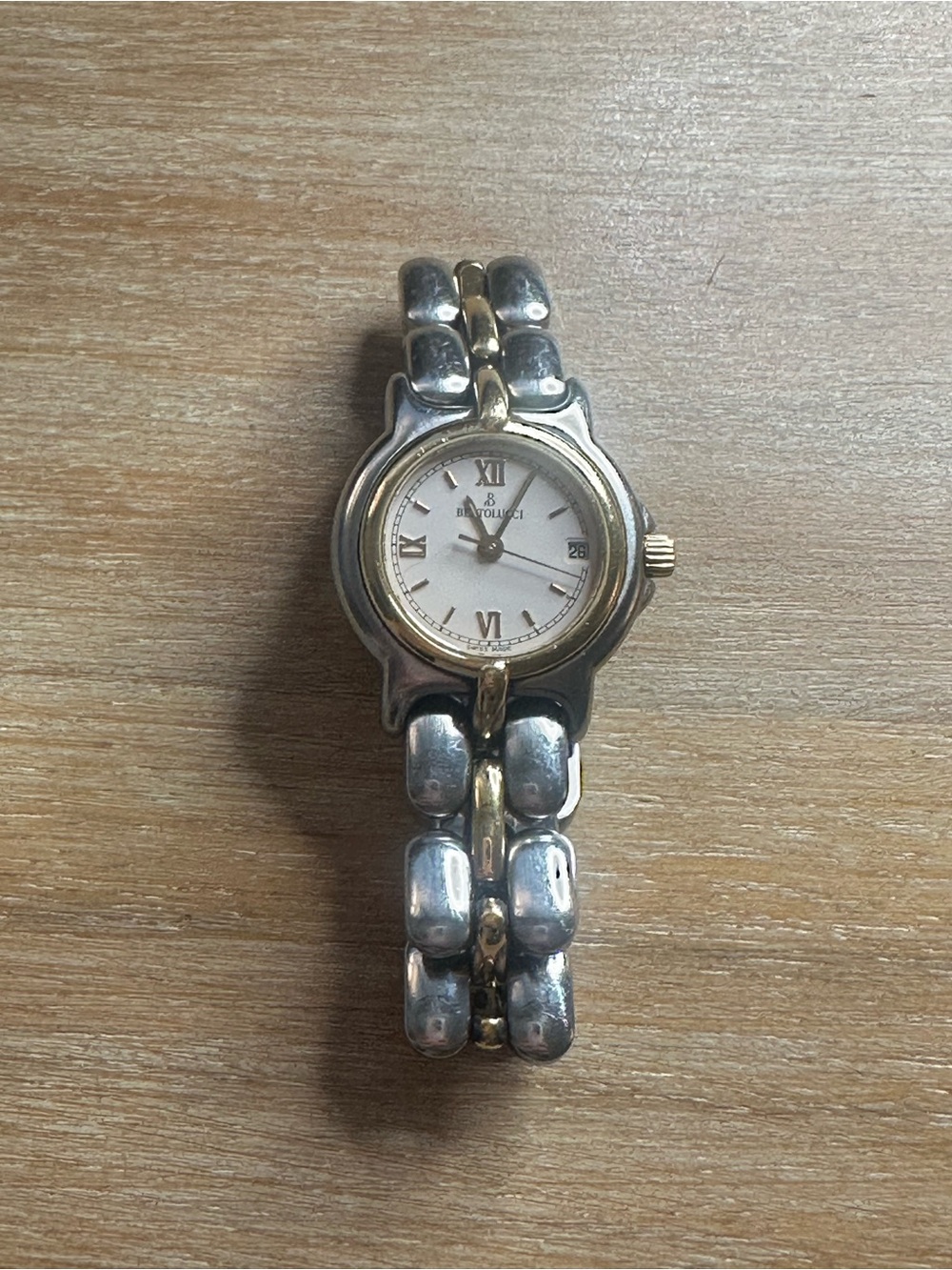 Bertolucci Pulchra 25mm Quartz White Dial 18K Gold and Stainless Steel